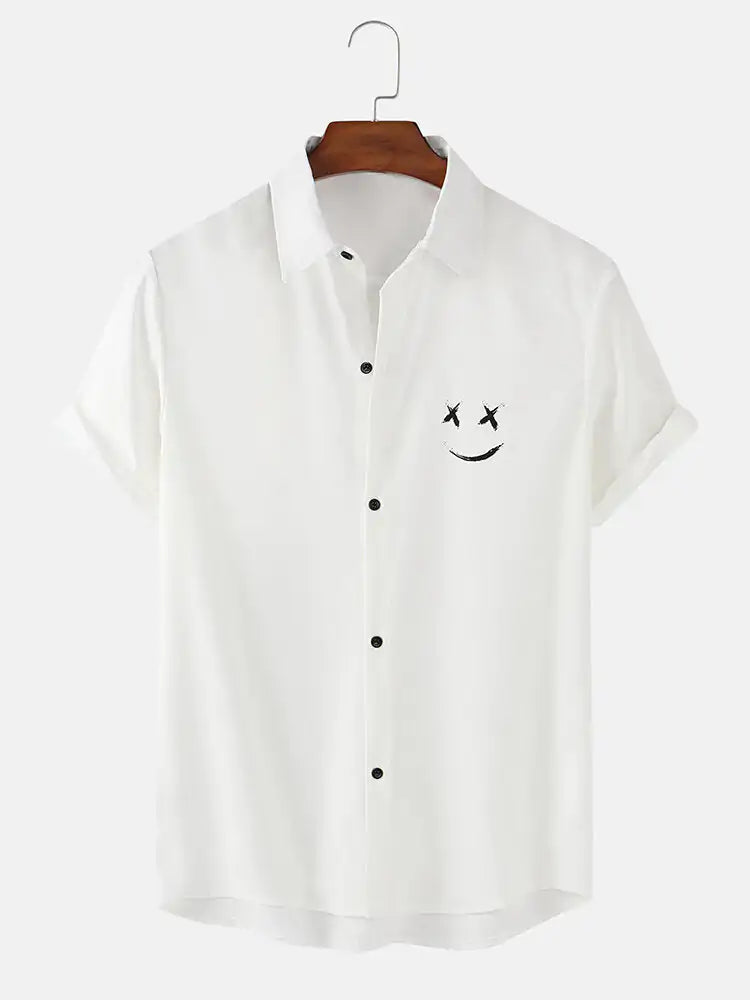 Men's Graffiti Smile Print Shirts