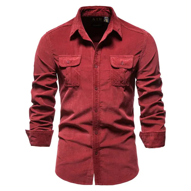 Men's Business Casual Corduroy Shirt