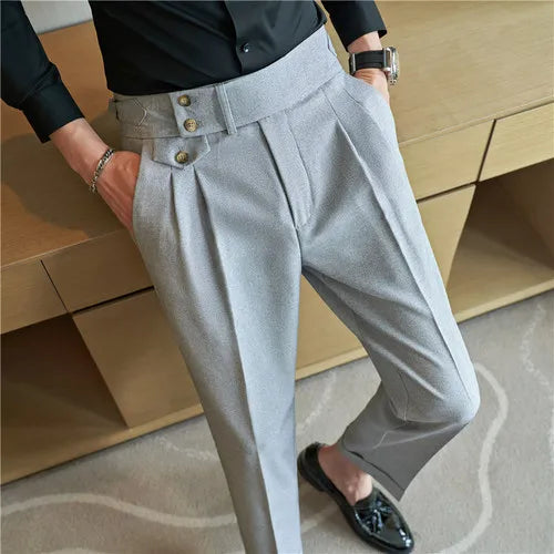 Men Spring Autumn High-Quality Business Suit Trousers