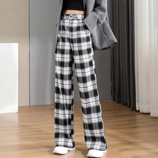 Women Chic Office Wear Straight Pants