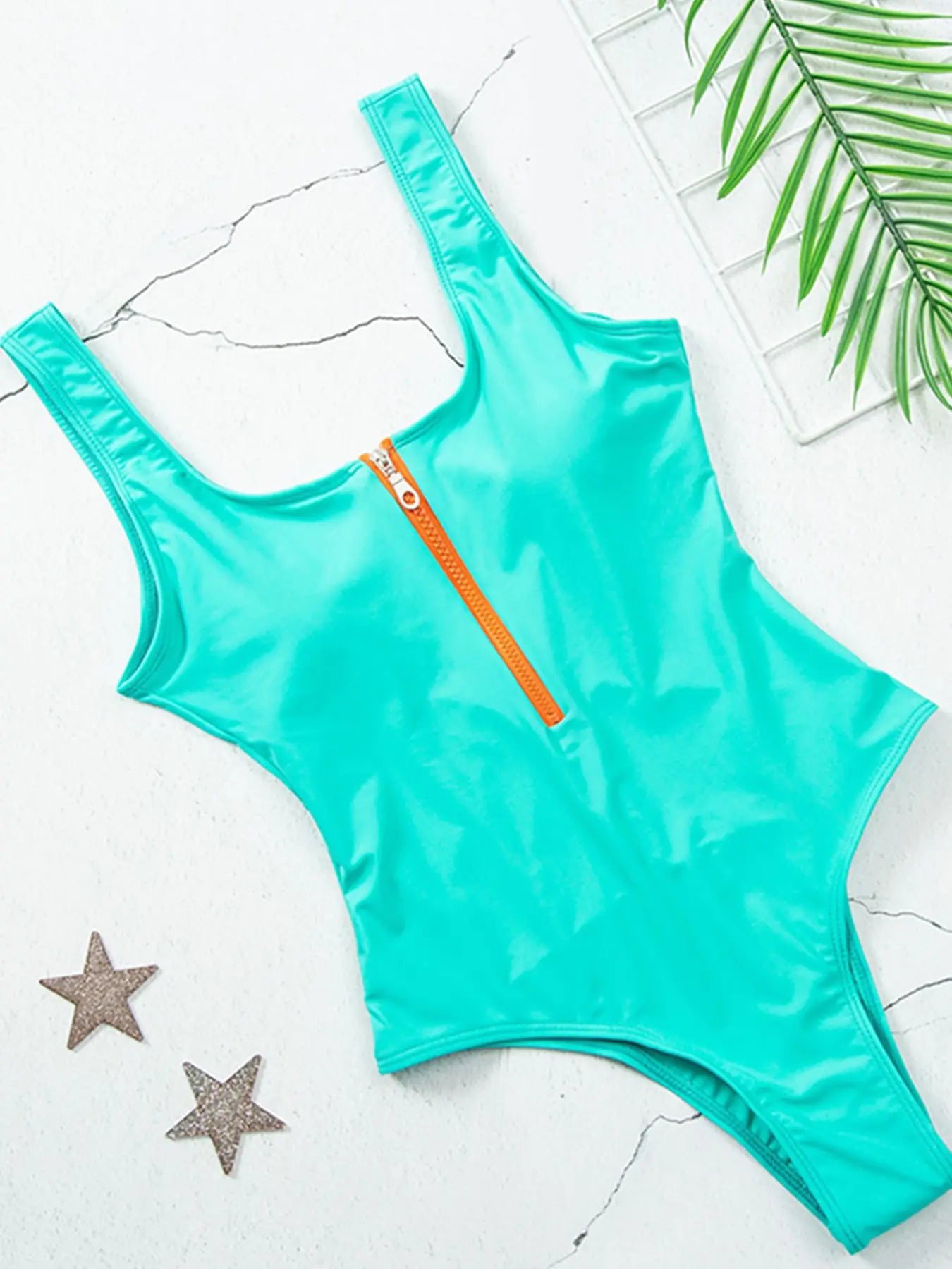 Sexy Zipper One Piece Swimsuit